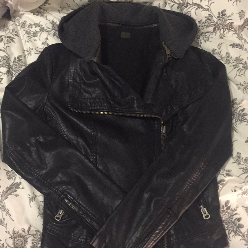 Free People vegan leather moto jacket